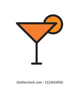 creative vector illustration colorful flat line food Cocktail glass icon design