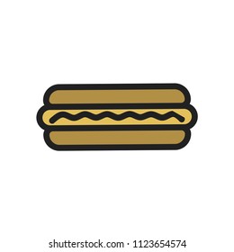 creative vector illustration colorful flat line food hotdog icon design