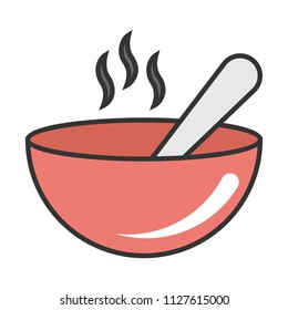 creative vector illustration colorful flat line kitchen Food Bowl icon design