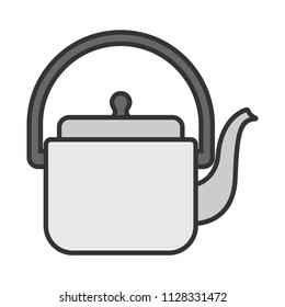 creative vector illustration colorful flat line Kitchen Tea pot icon design