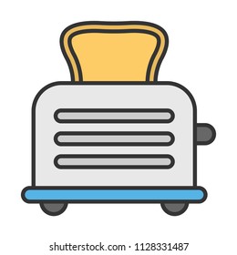 creative vector illustration colorful flat line Kitchen Bread Toaster icon design