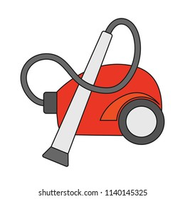 creative vector illustration colorful flat line Home cleaning vacuum cleaner icon design