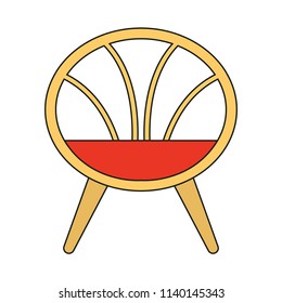 creative vector illustration colorful flat line Furniture Decorative Modern Chair icon design