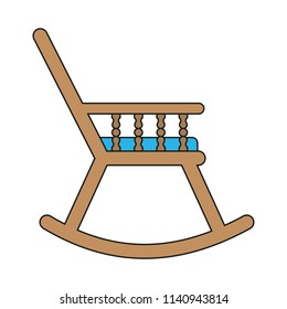 creative vector illustration colorful flat line Furniture Decorative modern rocking chair icon design