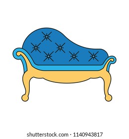 creative vector illustration colorful flat line Furniture Decorative Modern Sofa icon design