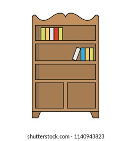 creative vector illustration colorful flat line Furniture Decorative modern book shelves icon design