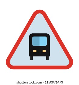 creative vector illustration colorful flat line Traffic Sign bus stop icon design