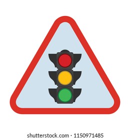 creative vector illustration colorful flat line Traffic Sign Signal icon design