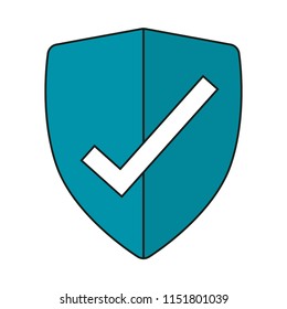 creative vector illustration colorful flat line Security shield protected check icon design