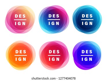 Creative vector illustration of colorful round abstract banners. Graphic banners concept vector design. Graphic banners design. Overlay colors shape art design. Vector Illustration.