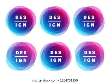 Creative vector illustration of colorful round abstract banners. Graphic banners concept vector design. Graphic banners design. Overlay colors shape art design. Vector Illustration.