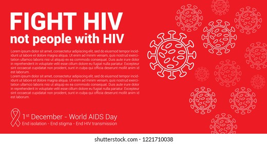 Creative vector illustration concept for world aids day. Can be used for poster, web banner, background, icons, symbol, badge, sticker, t-shirt design and brochure. 
