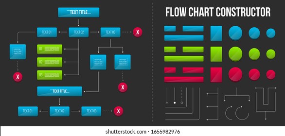 Creative vector illustration of corporate organization flow chart constructor. Business team organizational chat background. Hierarchy, structure design template. Abstract concept infographic element