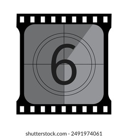 Kreative Vektorillustration des Countdown-Frames. Kunstdesign. Timer-Zähler für alte Filme. Klassisches Retro-Kino. Grafikelement mit Abstraktem Konzept.EPS10