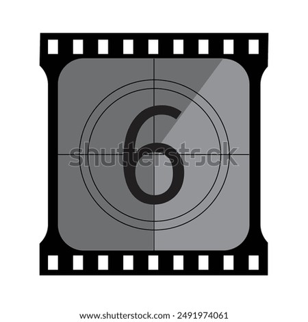 Creative vector illustration of countdown frame. Art design. Old film movie timer count. Vintage retro cinema. Abstract concept graphic element.eps10