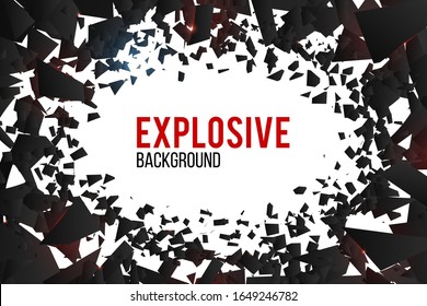 Creative vector illustration of crack explosion background. Art design debris banner template. Abstract concept graphic cracked shape shatters into pieces element