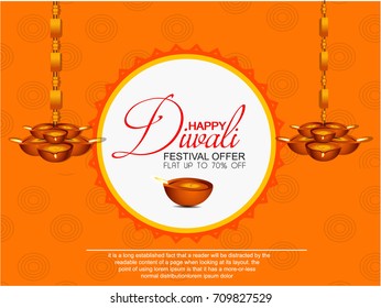 Creative Vector Illustration of crackers, fireworks for Diwali festival 