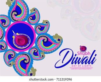 Creative Vector Illustration of crackers, fireworks for Diwali festival 