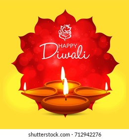 Creative Vector Illustration of crackers, fireworks for Diwali festival 