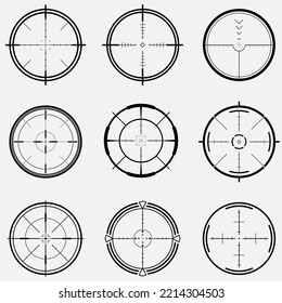 Ilustración vectorial creativa del conjunto de iconos de cruces aislados en fondo blanco. Diseño artístico. Gráfica conceptual abstracta para el elemento de los tiradores de juegos.