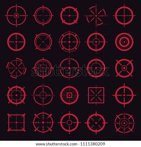 Creative vector illustration of crosshairs icon set isolated on transparent background. Art design. Target aim and aiming to bullseye signs symbol. Abstract concept graphic games shooters element