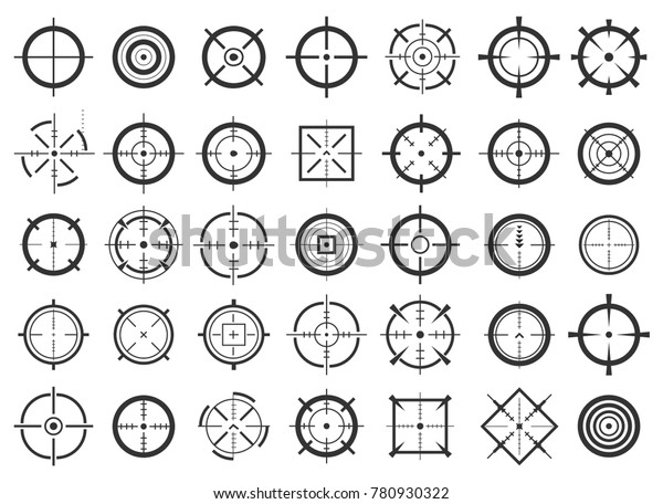 透明な背景にクリエイティブなベクターイラストの十字架アイコンセット アートデザイン 狙いを定め 狙いを定める記号 抽象的コンセプトグラフィックゲームのショーターエレメント のベクター画像素材 ロイヤリティフリー