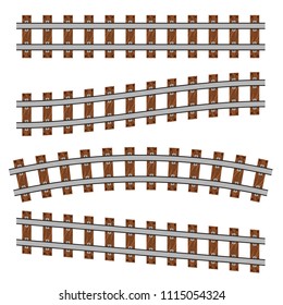 Creative vector illustration of curved railroad isolated on background. Straight tracks art design. Own railway siding. Transportation rail road. Abstract concept graphic element