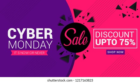 Creative vector illustration for cyber monday sale in november. Can be used as web banner, background, brochure, sticker, tag, cover, poster, flyer, badge and shopping promotions.