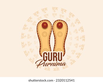 Creative vector Illustration for the Day Guru purnima Day Of Honoring Celebration Guru Purnima hindi typo
