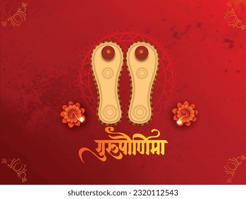 Creative vector Illustration for the Day Guru purnima Day Of Honoring Celebration Guru Purnima hindi typo
