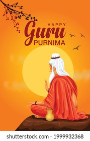 Creative vector Illustration for the Day Of Honoring Celebration Guru Purnima.	