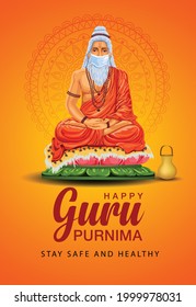 Creative vector Illustration for the Day Of Honoring Celebration Guru Purnima. corona virus covid-19 concept	