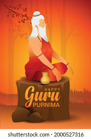 Creative vector Illustration for the Day Of Honoring Celebration Guru Purnima.	