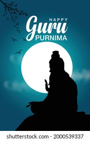 Creative vector Illustration for the Day Of Honoring Celebration Guru Purnima.	