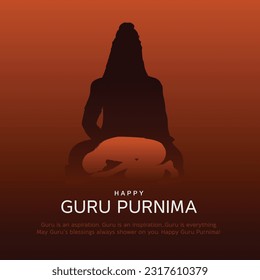 Creative vector Illustration for the Day Of Honoring Celebration Guru Purnima.	