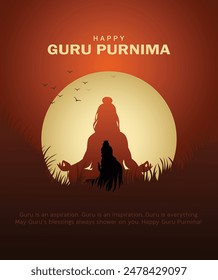 Creative vector Illustration for the Day Of Honoring Celebration Guru Purnima.	