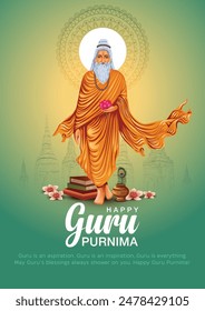 Creative vector Illustration for the Day Of Honoring Celebration Guru Purnima. abstract vector illustration design	