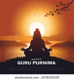 Ilustración vectorial Creativa para el Día de Honrar a la Celebración Guru Purnima.	