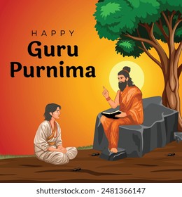 Creative vector Illustration for the Day Of Honoring Celebration Guru and shishya teaching. god abstract Vector Illustration design.