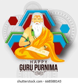 Creative vector Illustration for the Day Of Honoring Celebration Guru Purnima.