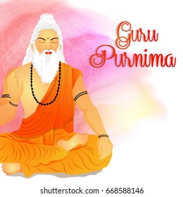 Creative vector Illustration for the Day Of Honoring Celebration Guru Purnima.