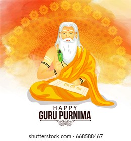 Creative vector Illustration for the Day Of Honoring Celebration Guru Purnima.