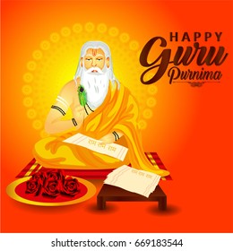 Creative vector Illustration for the Day Of Honoring Celebration Guru Purnima.