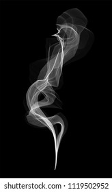 Creative vector illustration of delicate white cigarette smoke waves texture set isolated on transparent background. Art design. Abstract concept graphic element