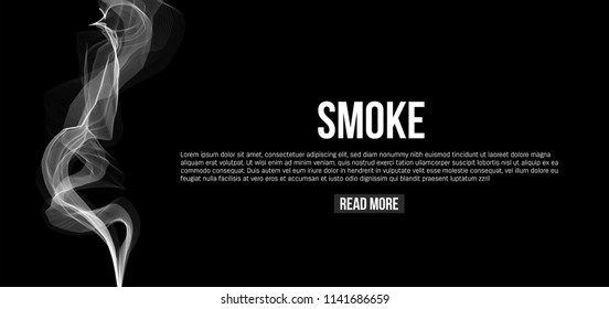 Creative vector illustration of delicate white cigarette smoke waves texture set isolated on transparent background. Art design. Abstract concept graphic element