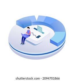 creative vector illustration of a diagram, presentation of a business on a white background.  Art design infographic diagram chart.  Abstract concept graphic element
