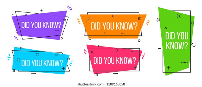 Creative vector illustration of did you know question mark label badge isolated on transparent background. Art design knowledge post for interesting post or article. Abstract concept graphic element
