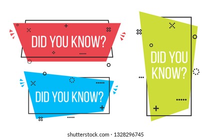 Creative vector illustration of did you know question mark label badge isolated on transparent background. Art design knowledge post for interesting post or article. Abstract concept graphic element