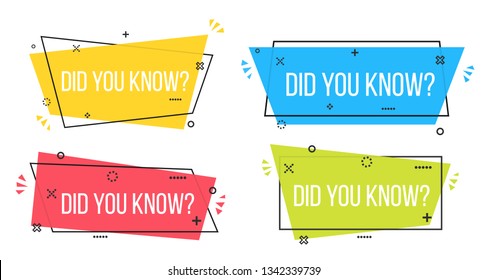 Creative vector illustration of did you know question mark label badge isolated on transparent background. Art design knowledge post for interesting post or article. Abstract concept graphic element