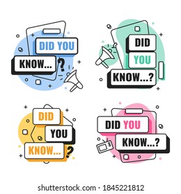 Creative vector illustration of did you know question mark label badge isolated on background. Art design knowledge post for interesting post or article. Abstract concept graphic element.